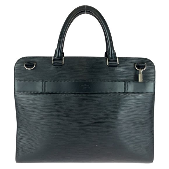 LOUIS VUITTON Epi Bassano GM Noir Black with Silver Hardware and Leather, M54... - Picture 1 of 10